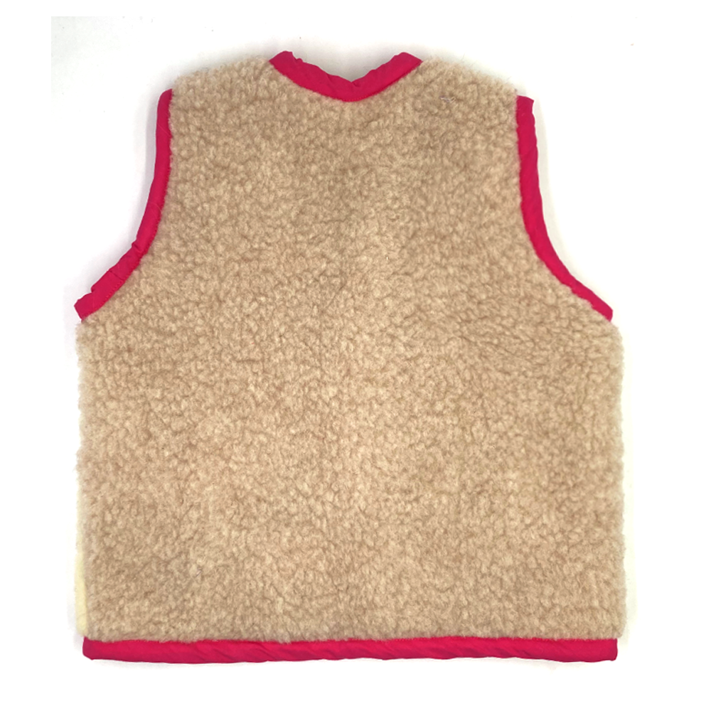 Gilet MOUTON ADULTE bicolore beige fushia