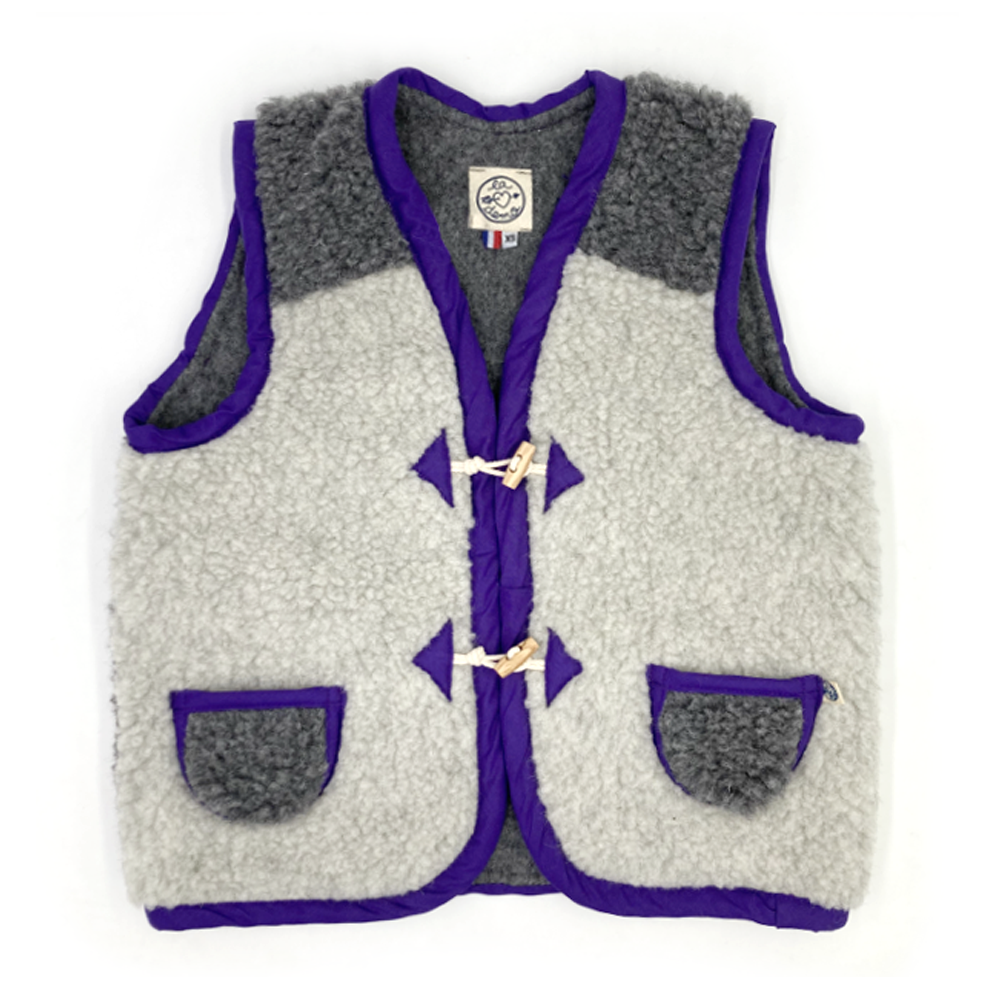 Gilet MOUTON ADULTE bicolore gris violet