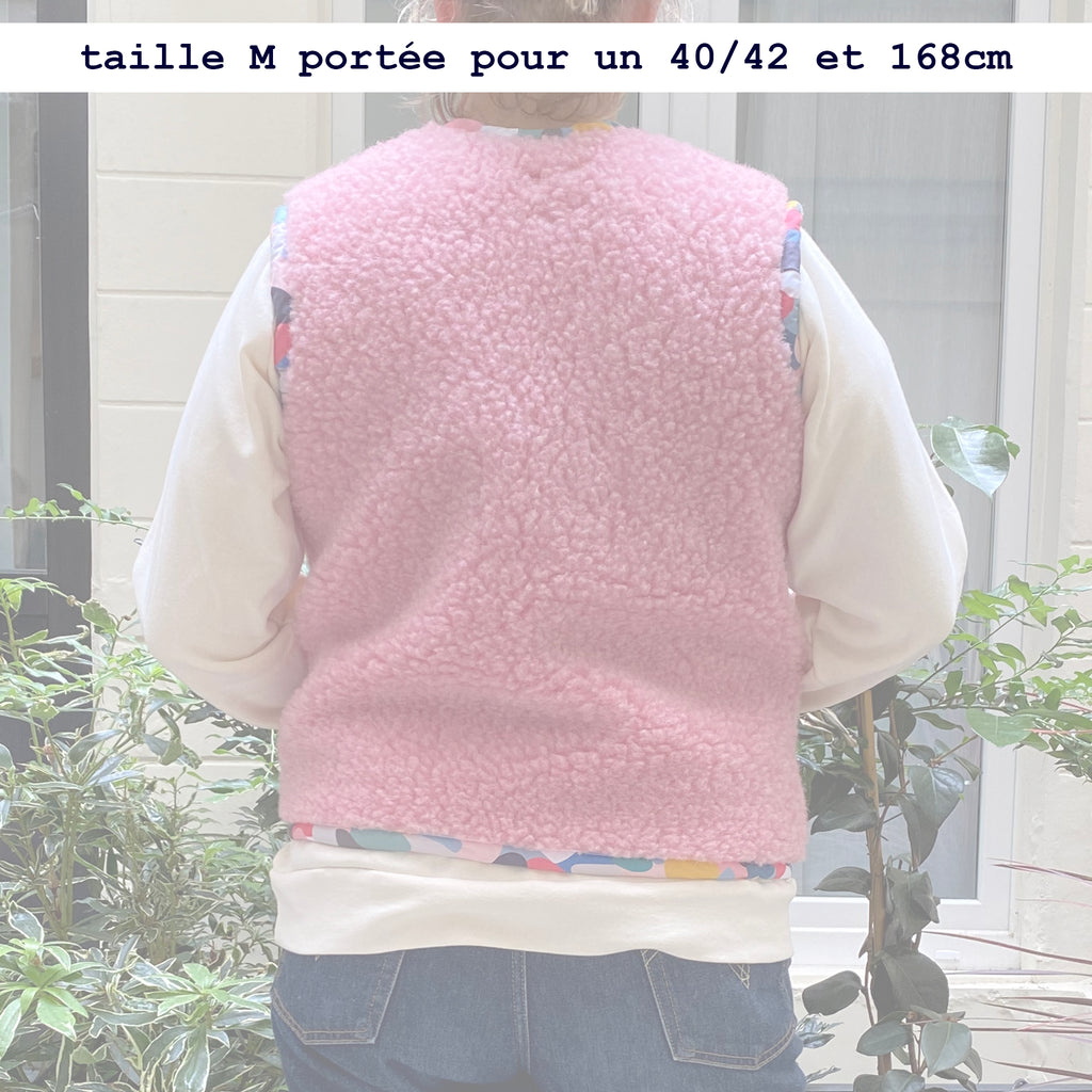 Gilet MOUTON ADULTE rose AOP