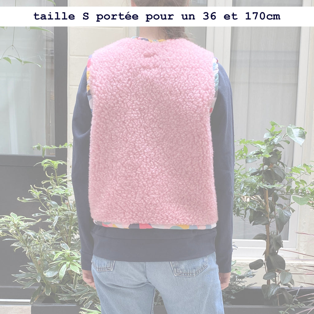 Gilet MOUTON ADULTE rose AOP