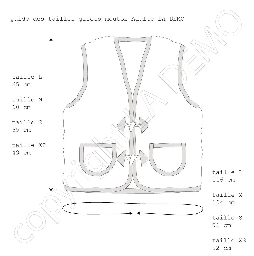 Gilet MOUTON ADULTE Ecru / multico