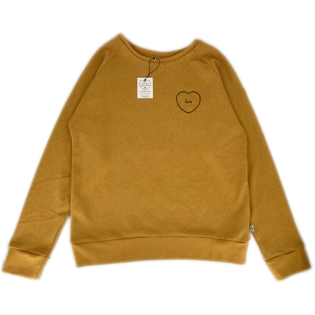 sweat-shirt ADULTE moutarde broderie personnalisée