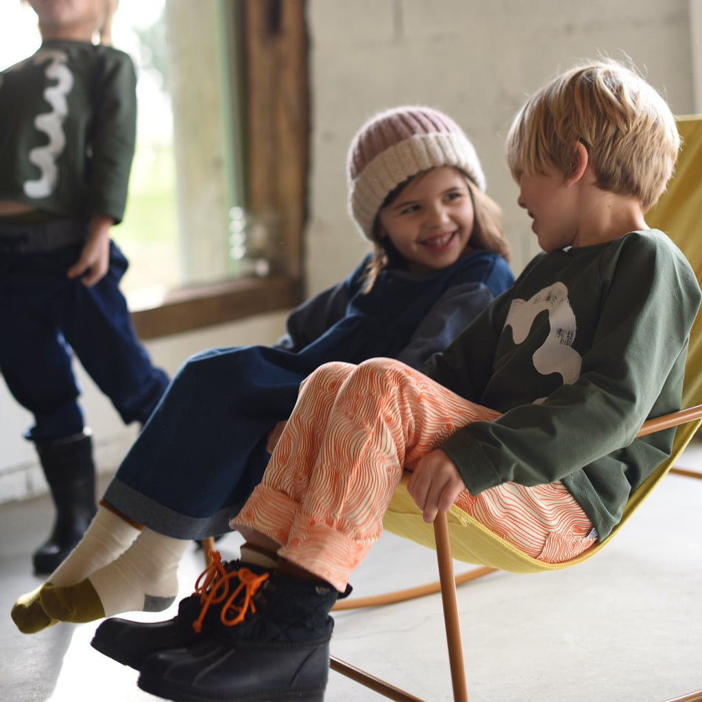 Jogging sweat imprimé BOIS Orange