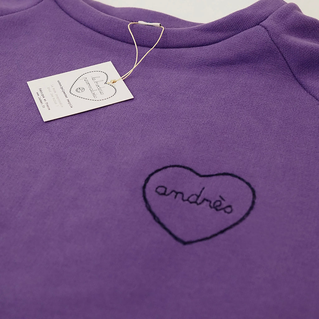 sweat-shirt violet broderie personnalisée