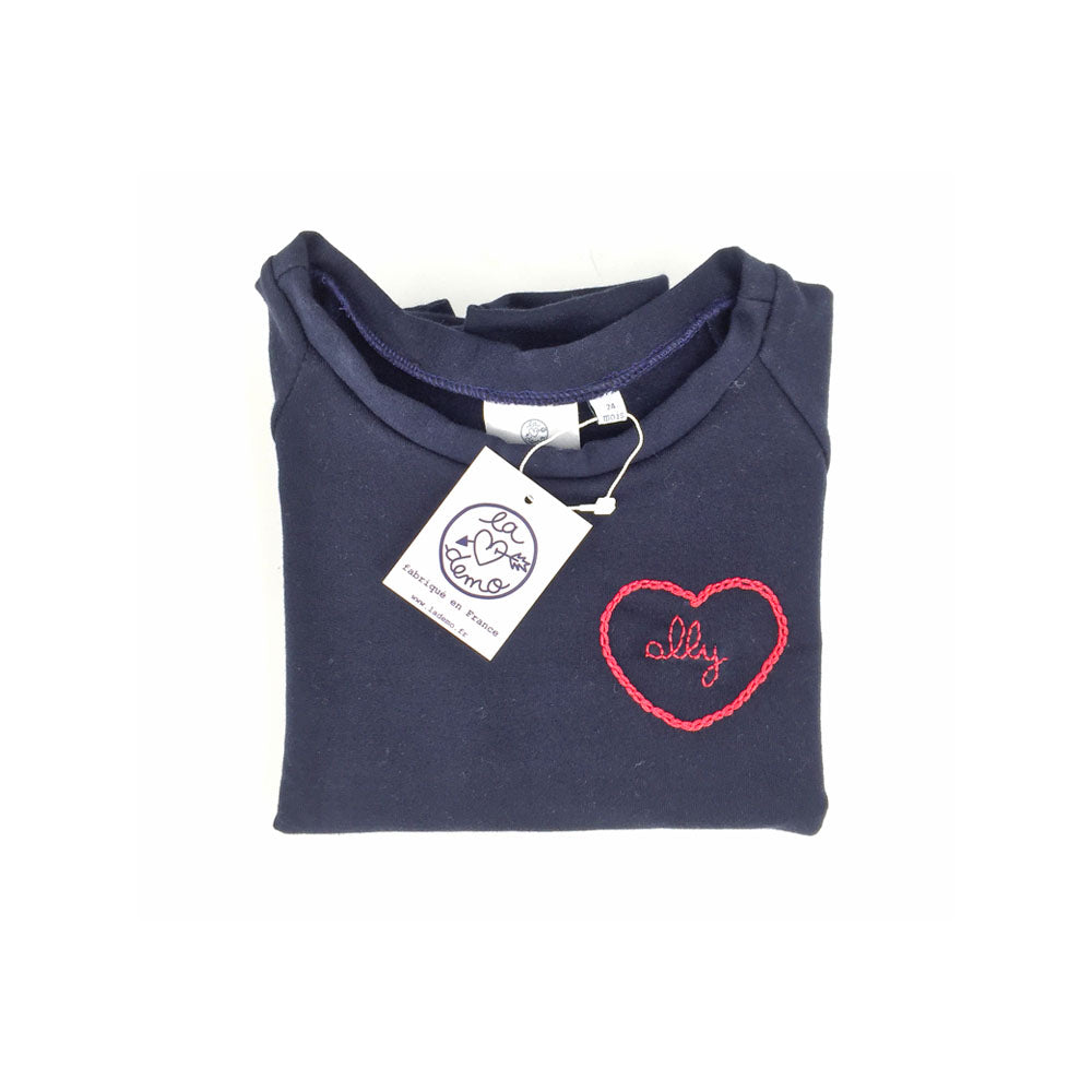 sweat-shirt bleu marine broderie personnalisée