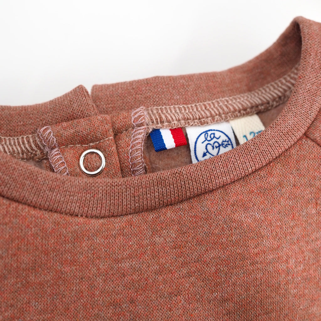 sweat-shirt dusty rose broderie personnalisée