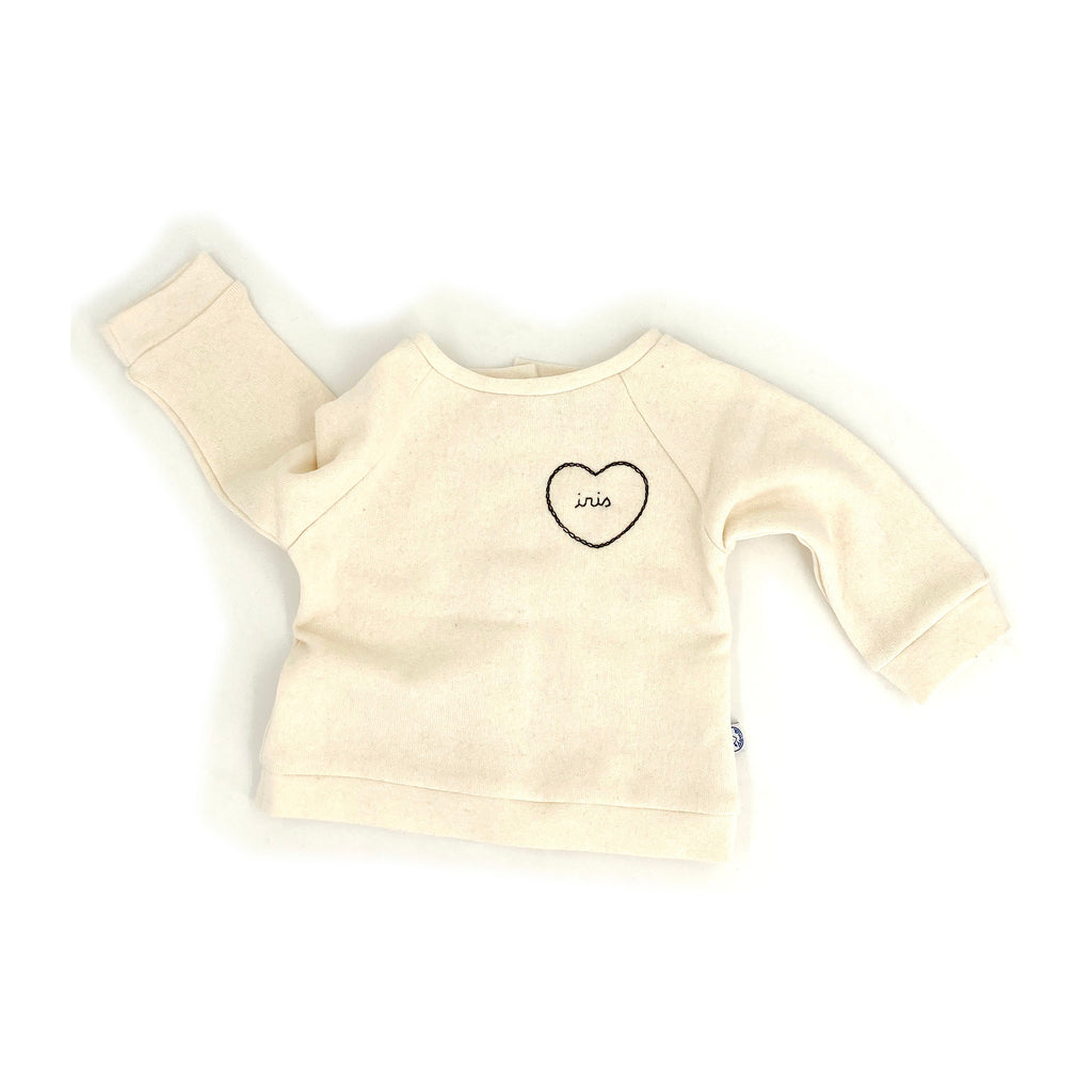 sweat-shirt écru broderie personnalisée