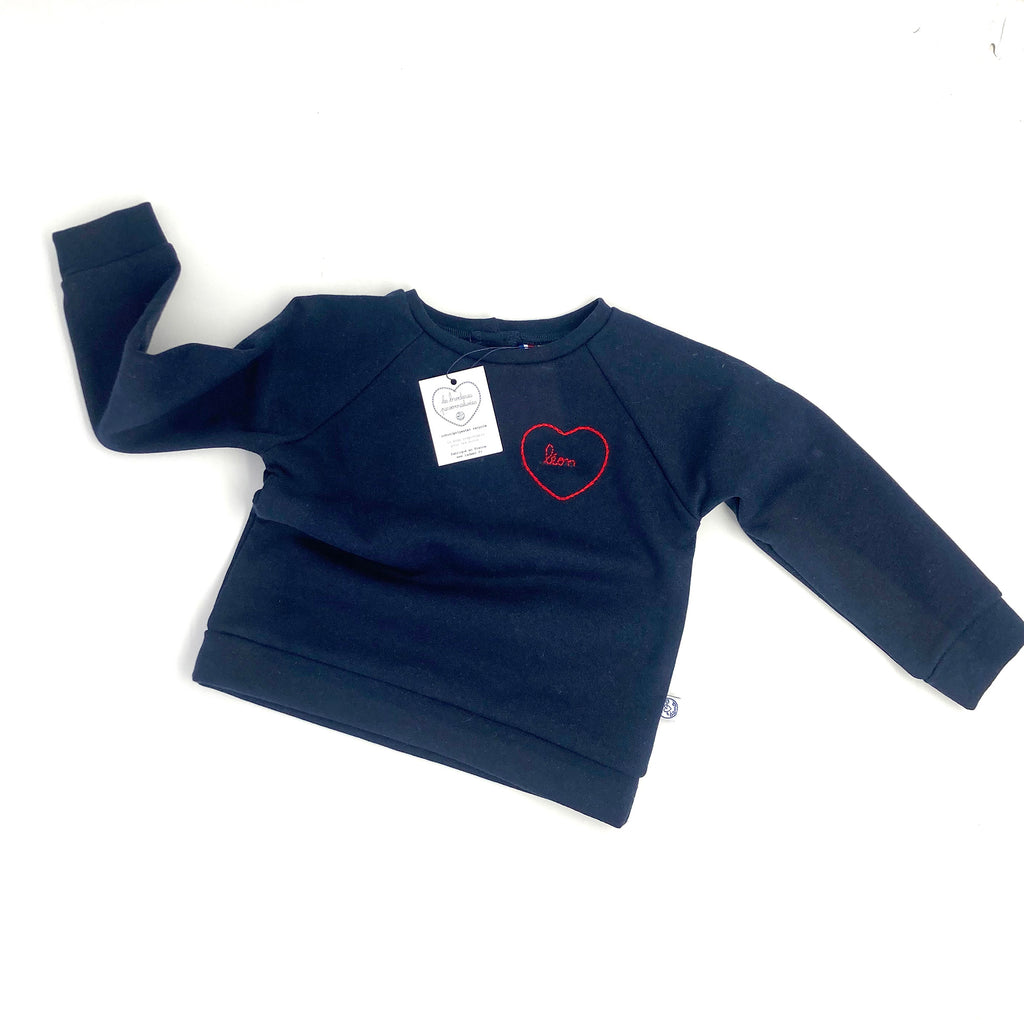 sweat-shirt bleu marine broderie personnalisée