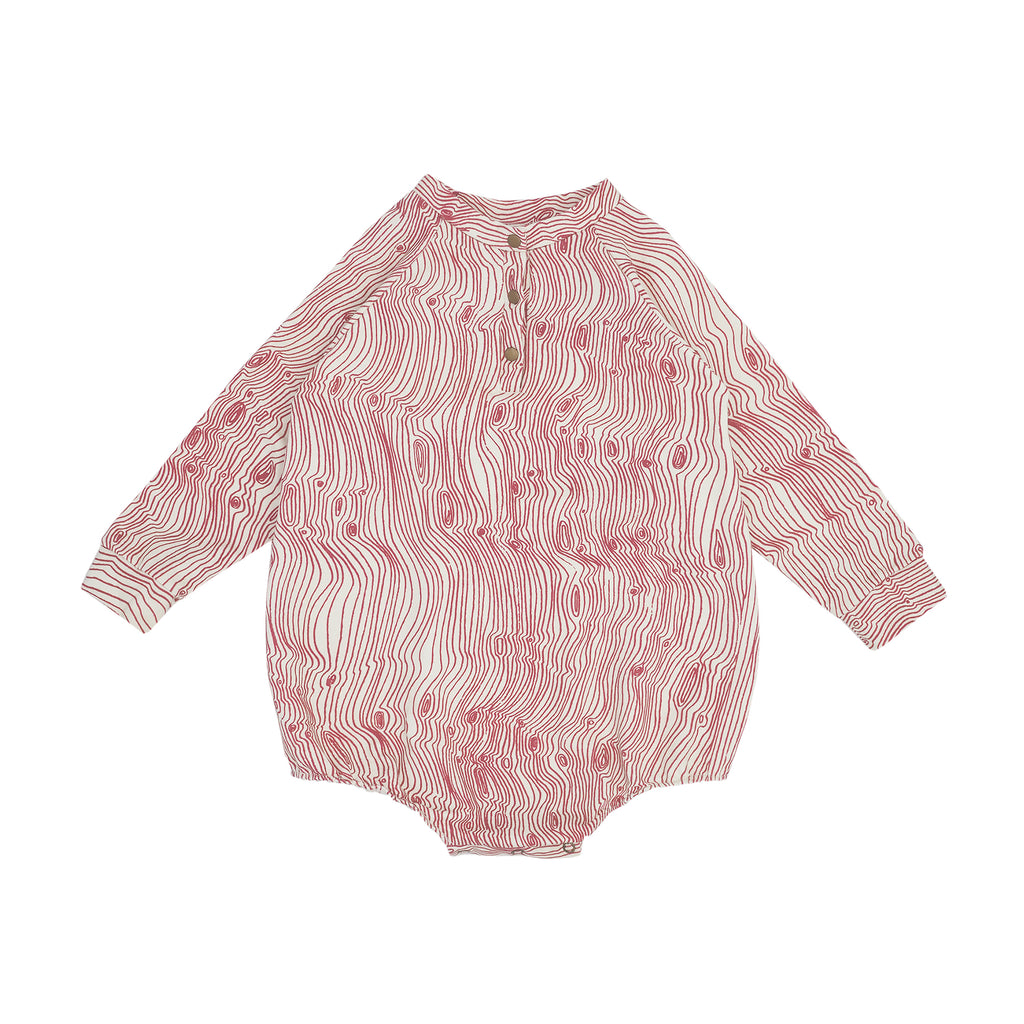 Barboteuse sweat imprimé BOIS rose