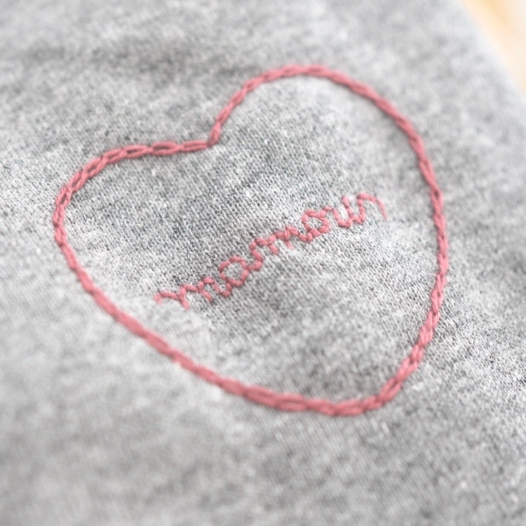 sweat-shirt gris chiné broderie personnalisée