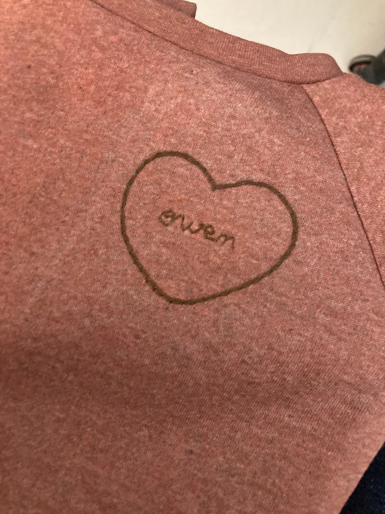 sweat-shirt dusty rose broderie personnalisée