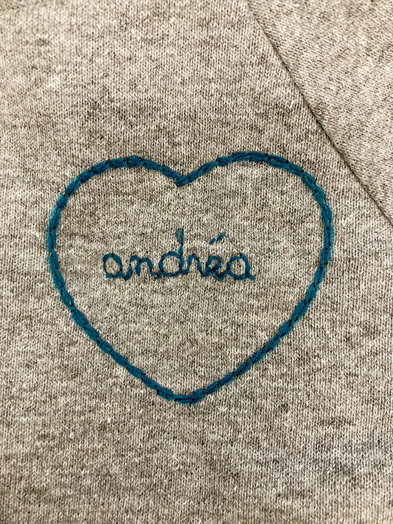 sweat-shirt ADULTE gris chiné broderie personnalisée