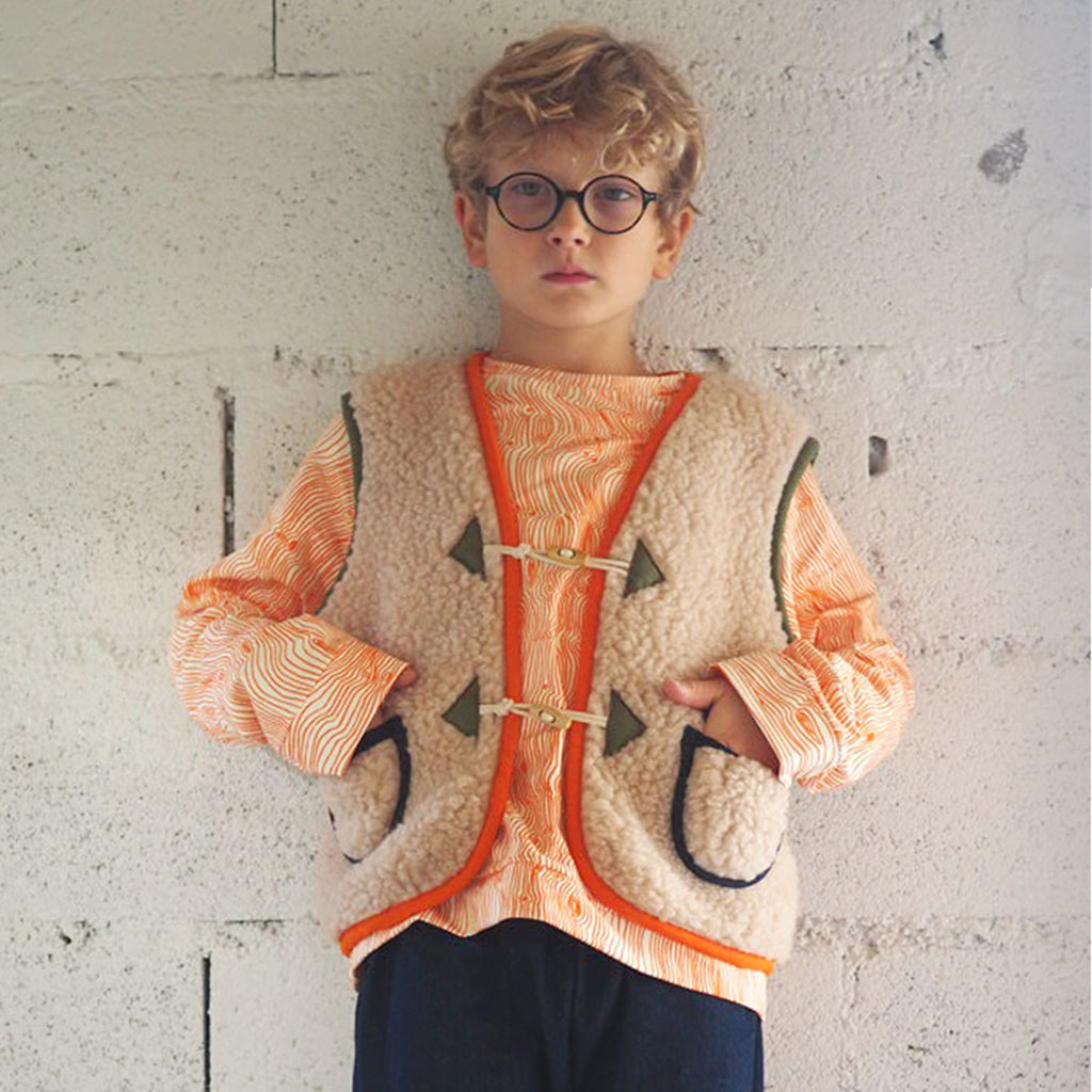 Sweat imprimé BOIS Orange