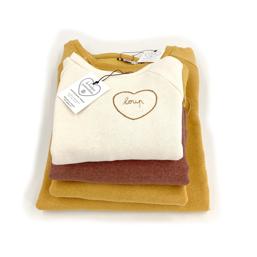 sweat-shirt ADULTE écru broderie personnalisée